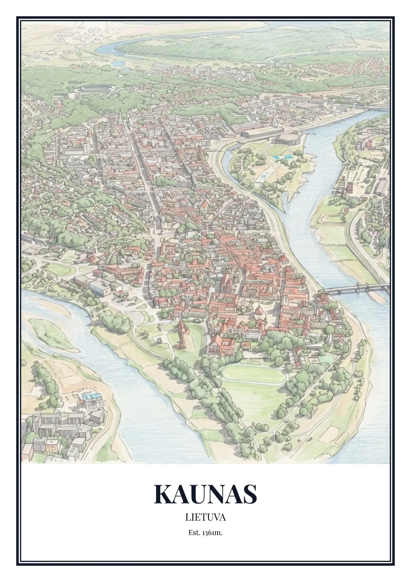 Kaunas Town Poster