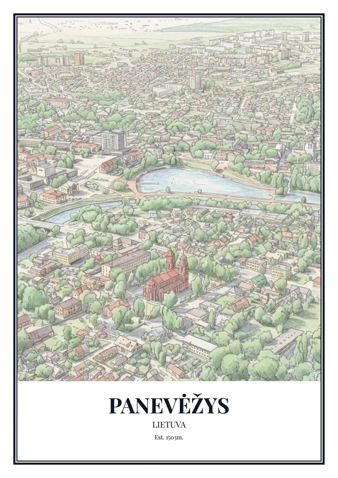 Panevėžys Town Poster (A1, Light)