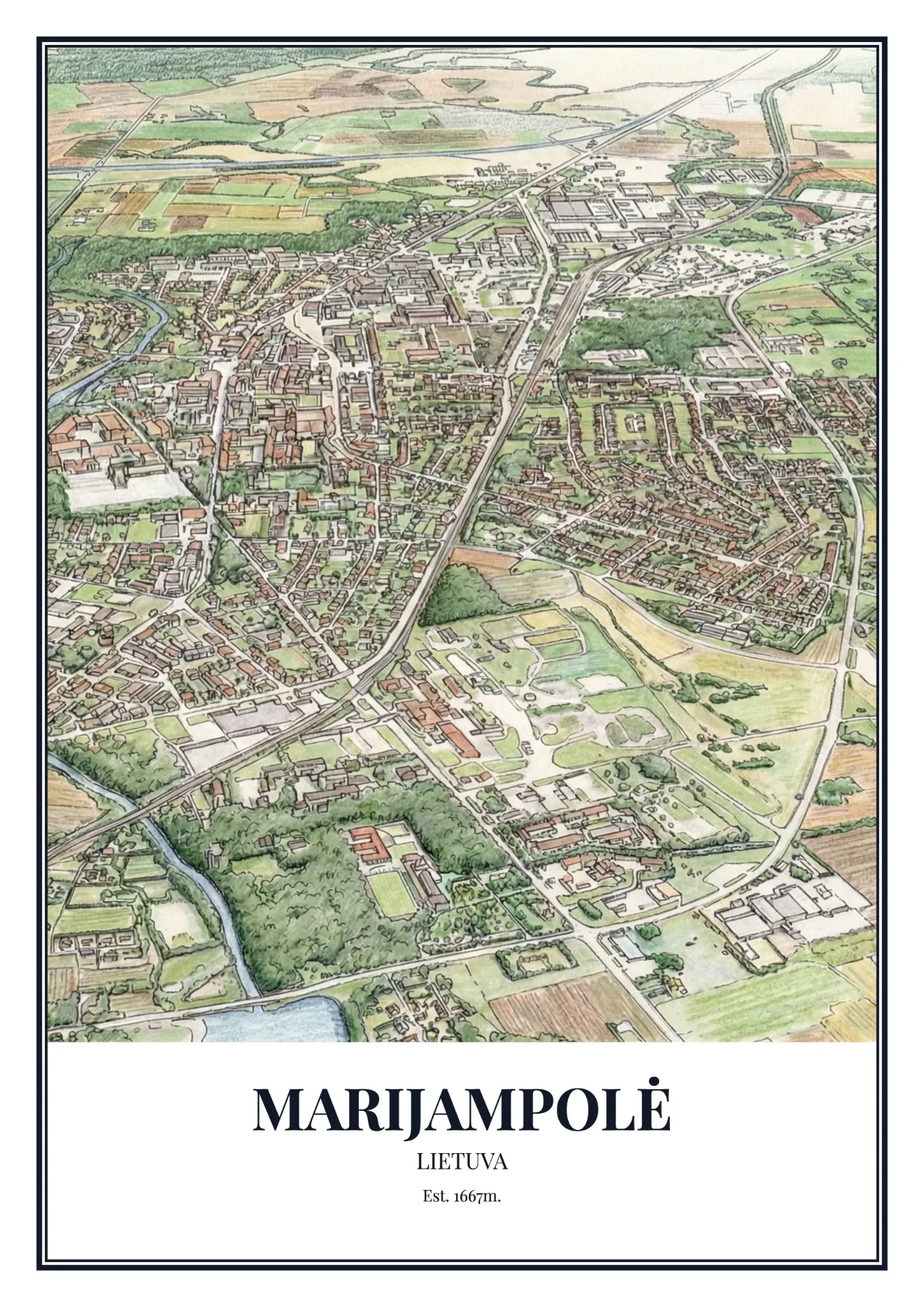 Marijampolė Town Poster